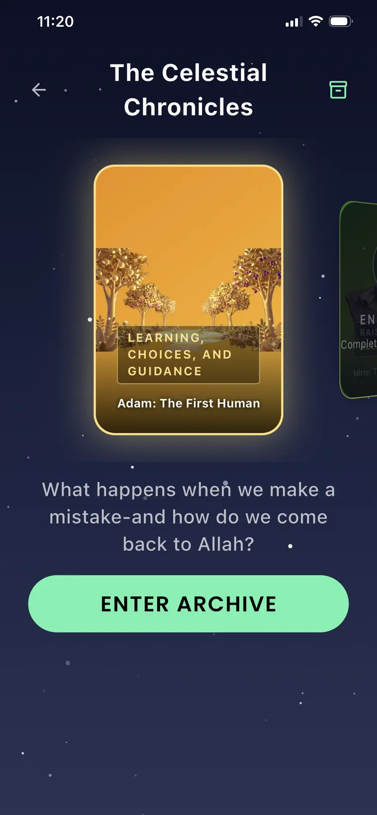 Little Hafiz Celestial Chronicles screen.